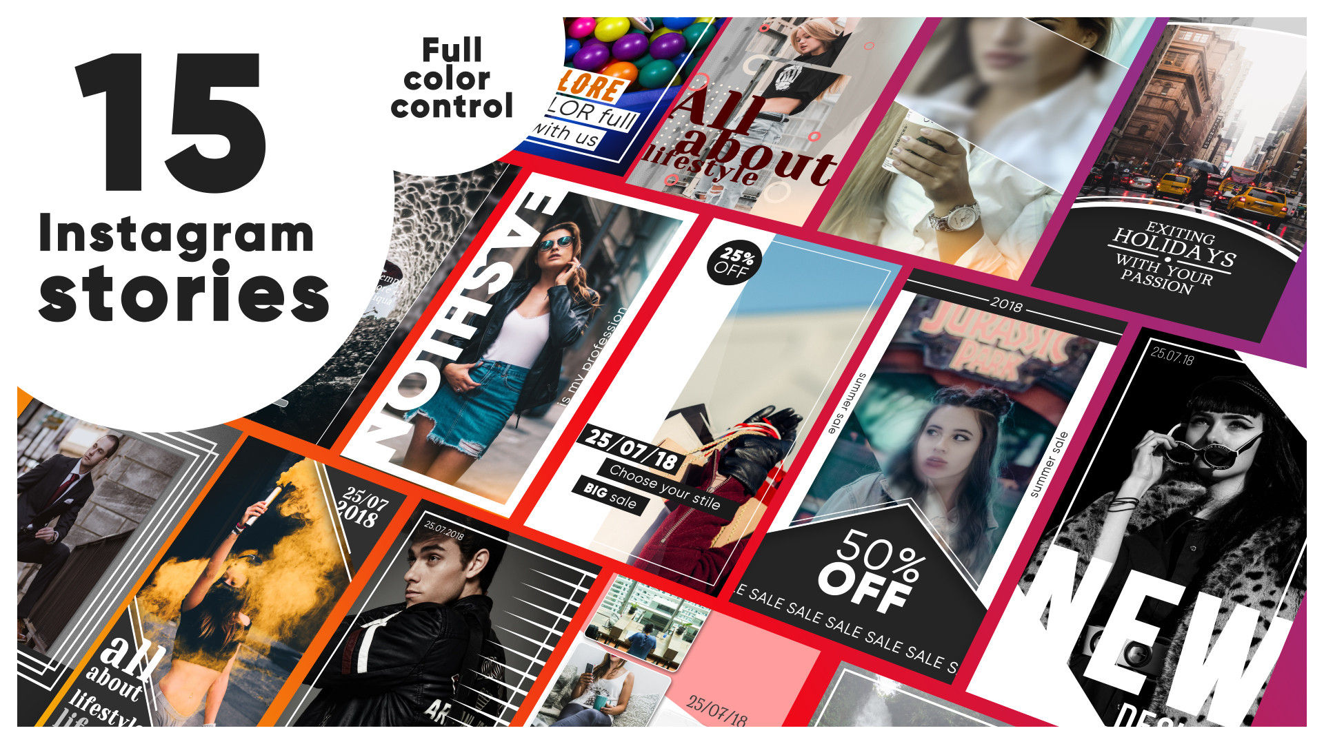 Instagram Pack V.1(15个设计时尚动画素材库精选AE模板)