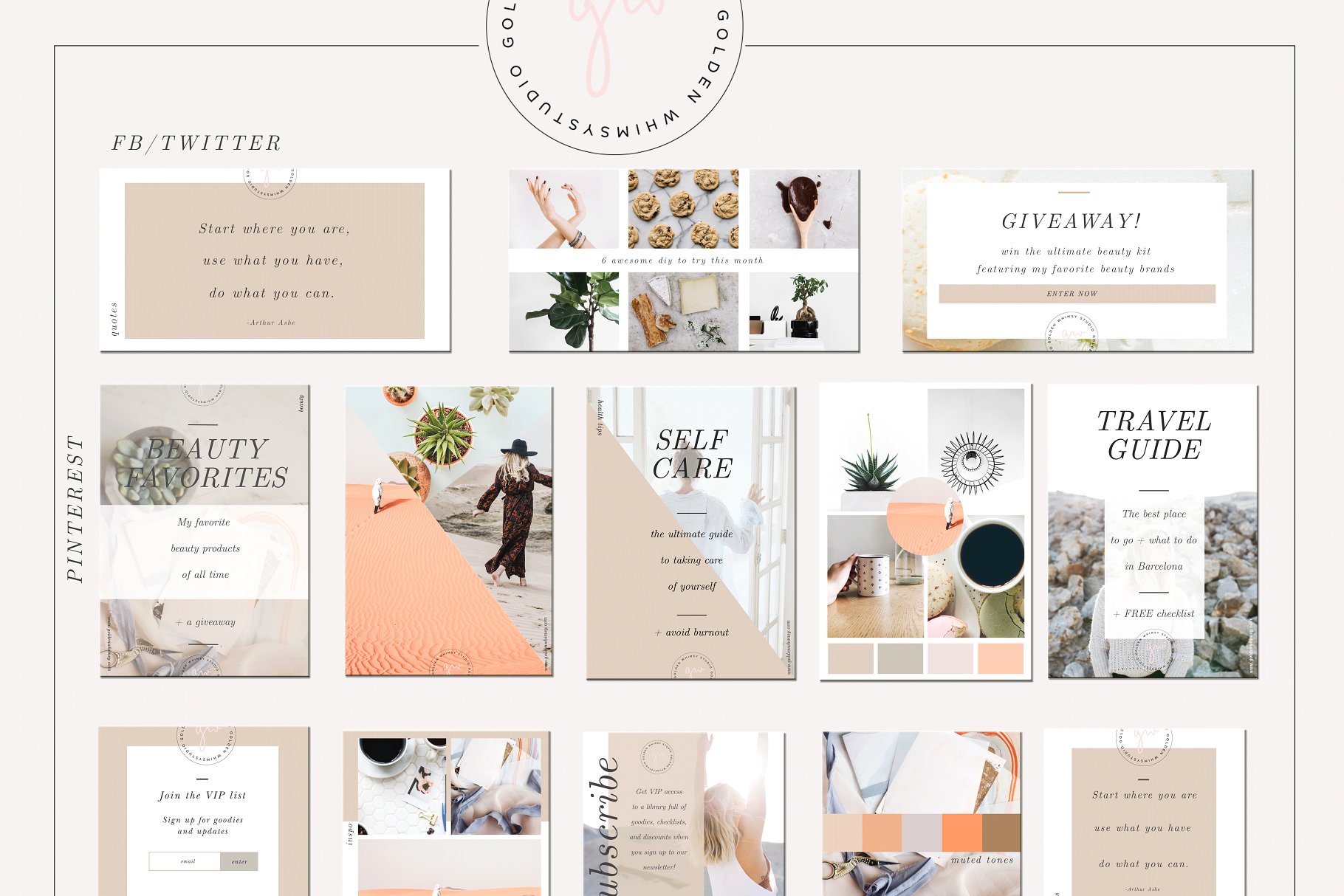 小资时尚生活博客社交媒体贴图素材包 Lifestyle Blogger Social Media Kit插图(2)