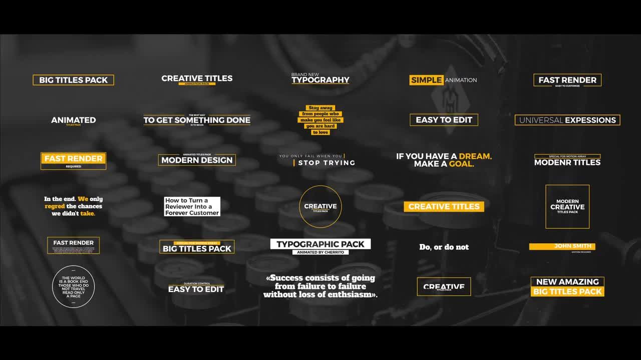 30个创意时尚简洁全屏标题动画素材库精选pr模板