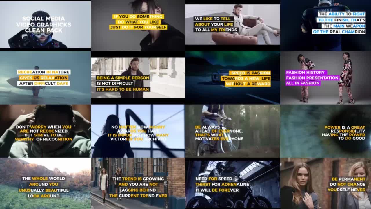 16个酷炫明亮和创造性的动画全屏标题素材库精选pr模板