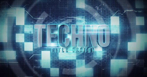 3D文本闪亮特效logo演示素材库精选AE模板 Techno Title