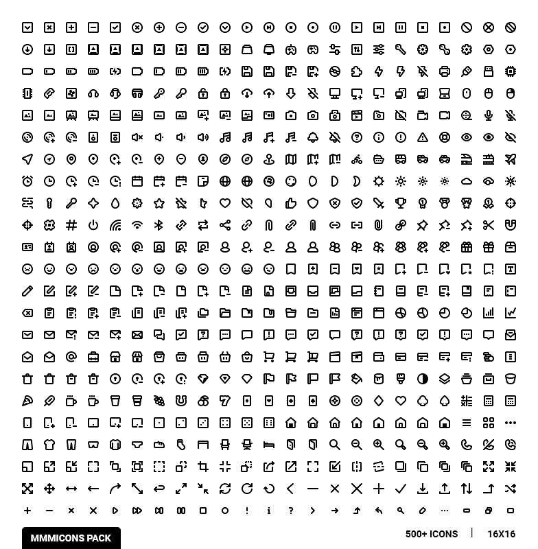 海量简约风网站&应用界面设计图标集合 Mmmicons Icon Pack（529枚）插图(3)