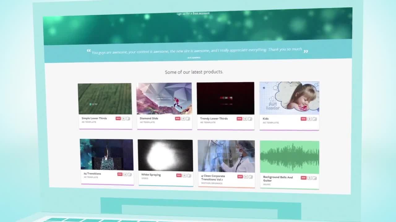 干净的色彩鲜艳的网站或程序促销素材库精选AE模板