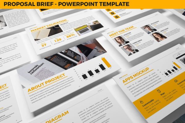 商业提案工作汇报PPT幻灯片模板 Proposal Brief Powerpoint Template