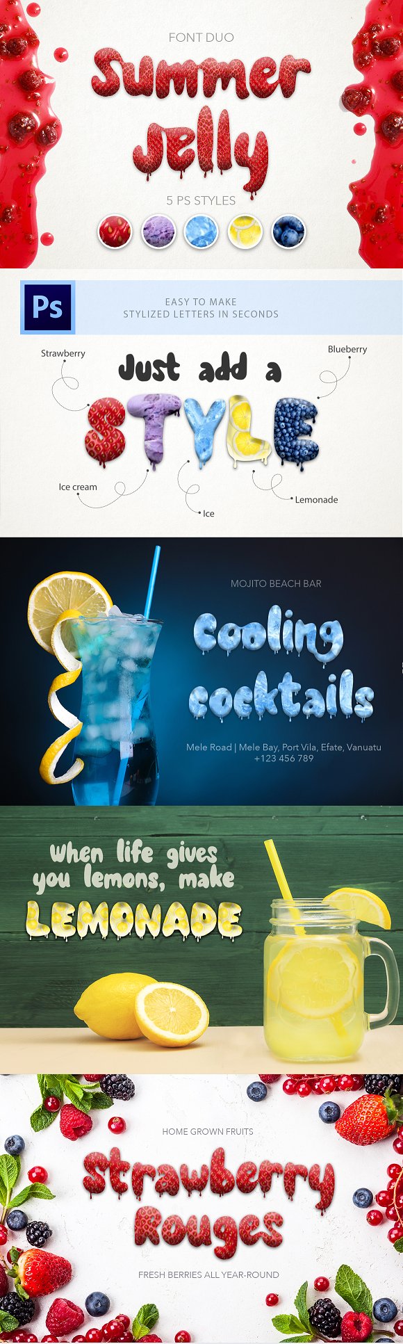 Summer Jelly font duo + Styles.插图