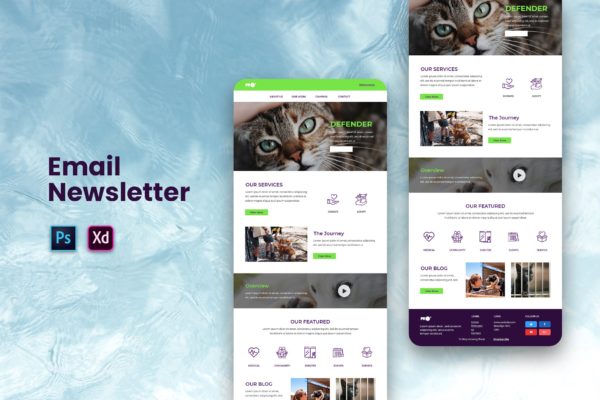 宠物服务公司推广EDM邮件模板素材库精选下载 Email Newsletter