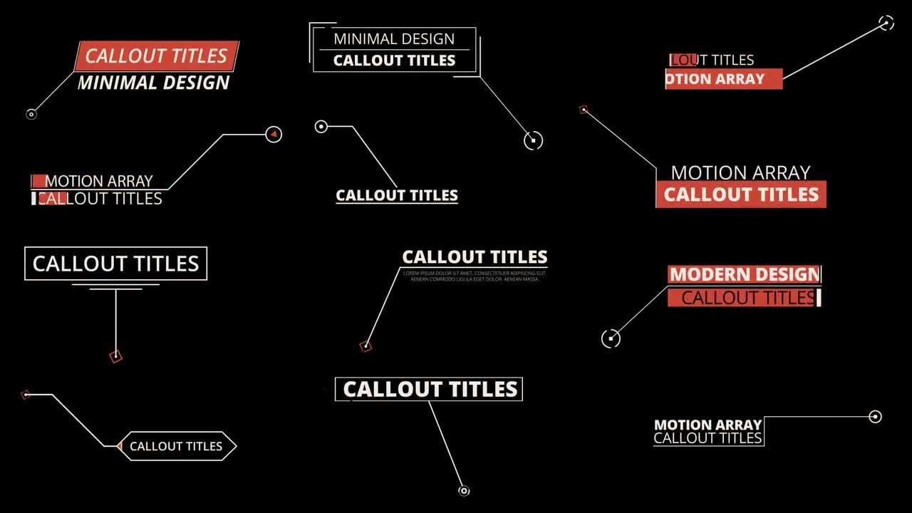 优雅时尚新颖的标注标题素材库精选AE模板