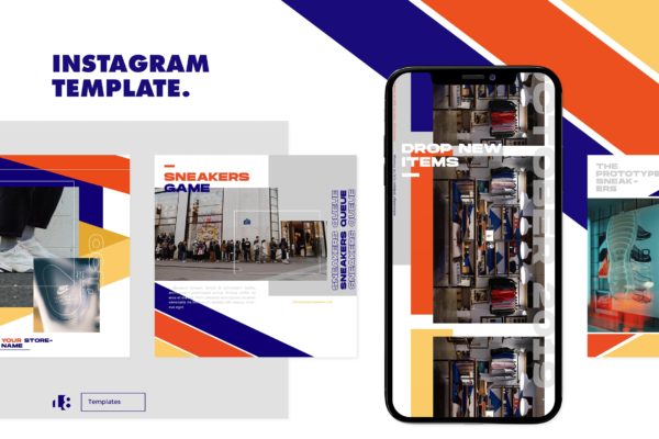 品牌故事社交推广Instagram平台设计模板素材库精选素材v2 Instagram Template vol.2