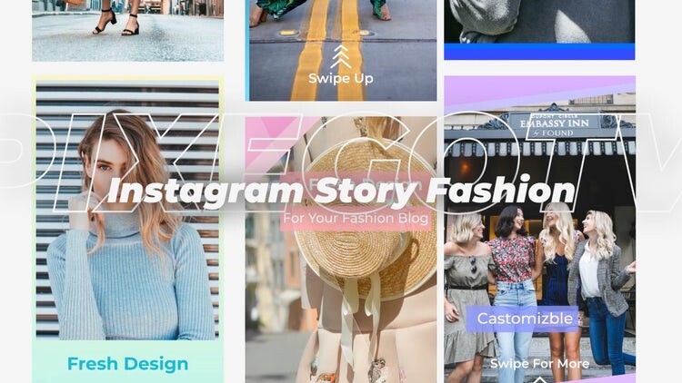 10个干净多彩的Instagram模板素材库精选AE模板