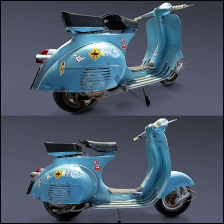 老式 Vespa小型摩托车素材之家精选3D模型