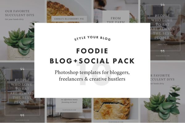 博客+社交贴图素材包 Foodie Blog + Social Pack