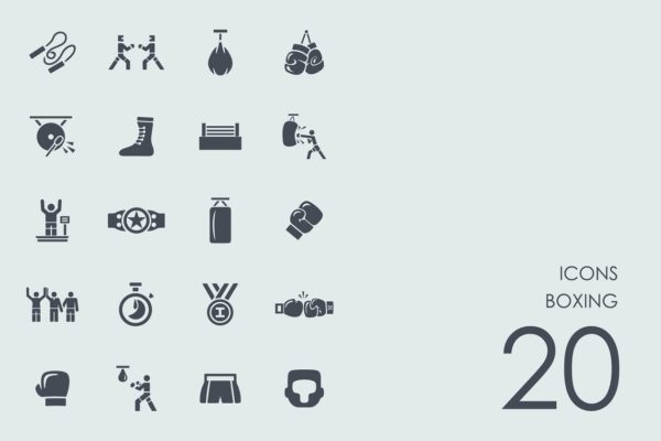 拳击健身主题图标 Boxing icons