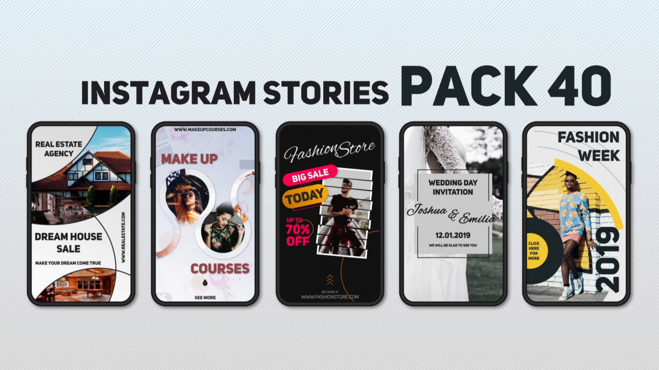 精美酷炫的Instagram故事素材库精选AE模板