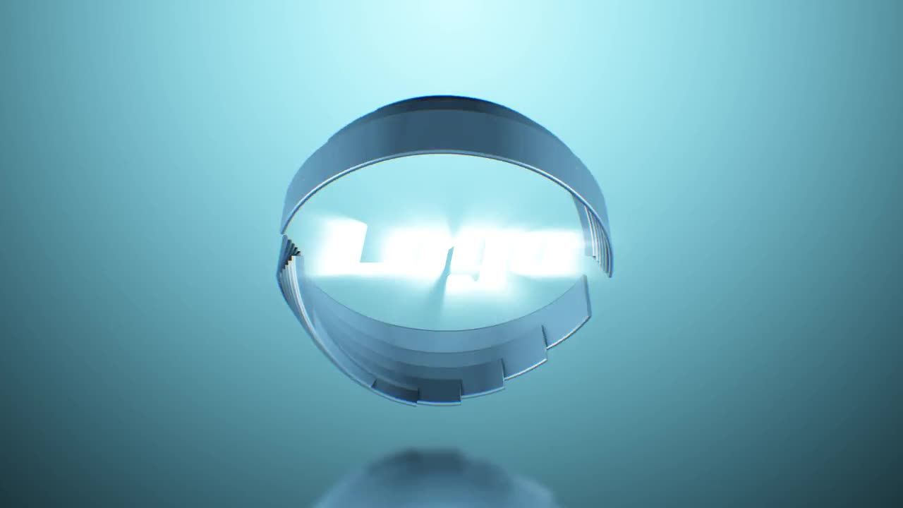 时尚创意3D圆圈徽标ae模板