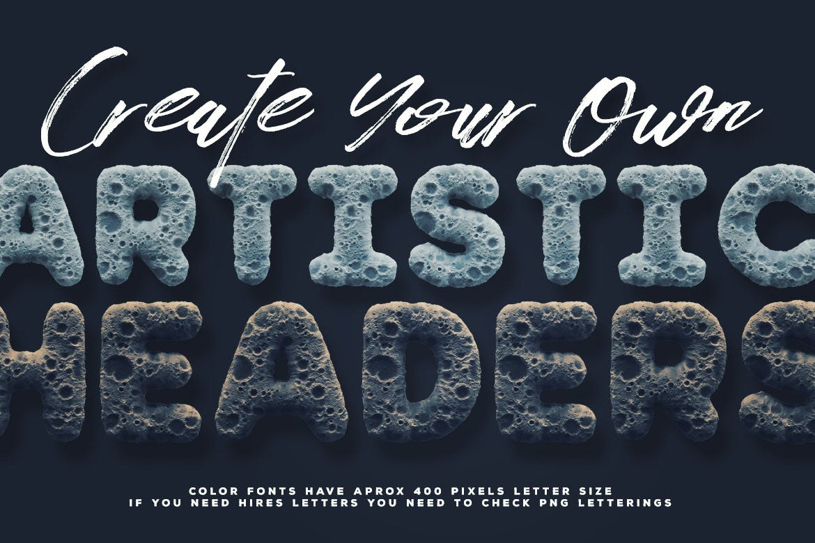 月球表面岩石纹理特色英文字体下载插图(3)