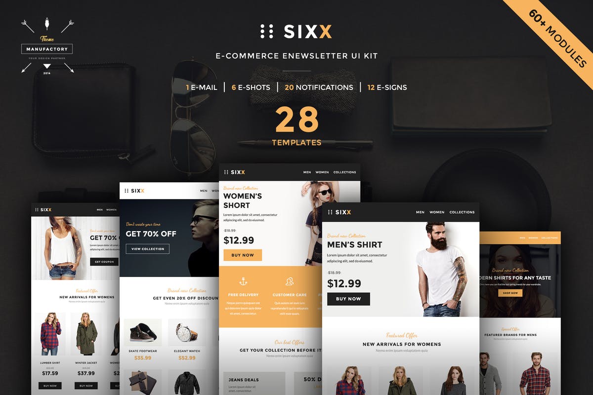 电商网站EDM订阅邮件设计UI模板 E-commerce Enewsletter UI Kit插图