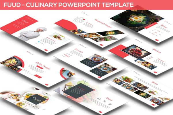 烹饪美食主题PPT幻灯片演示文稿 Fuud – Culinary Powerpoint Template