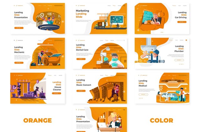 手绘插画风格创意Keynote幻灯片模板 Landing Slide – Keynote Template插图(5)