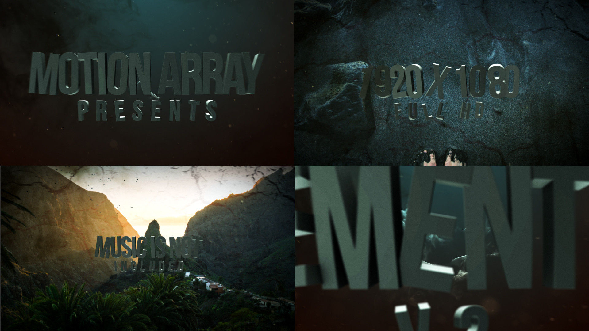 时尚动感活力的史诗电影幻灯片素材库精选AE模板