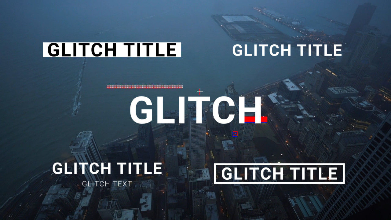 超现代的信号故障动态全屏标题动画素材库精选AE模板