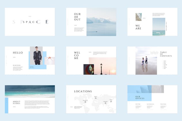 现代简约设计企业PPT设计模板 SPACE Powerpoint Template插图(1)