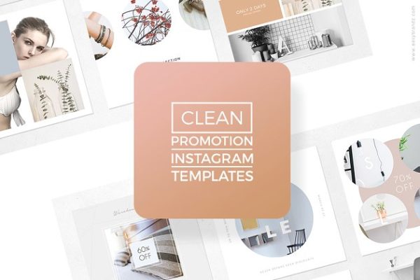 简约风格Instagram促销模板素材库精选 Instagram Promotion Clean Templates