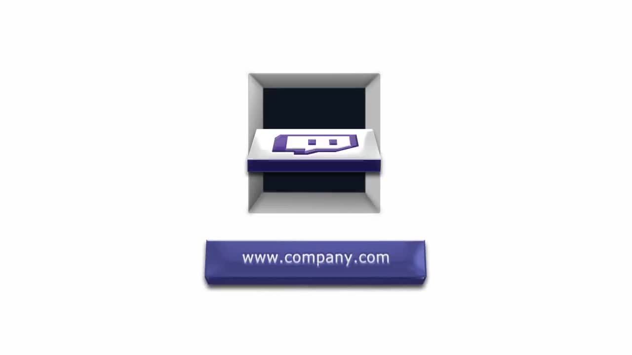 3D旋转光泽徽标素材库精选AE模板