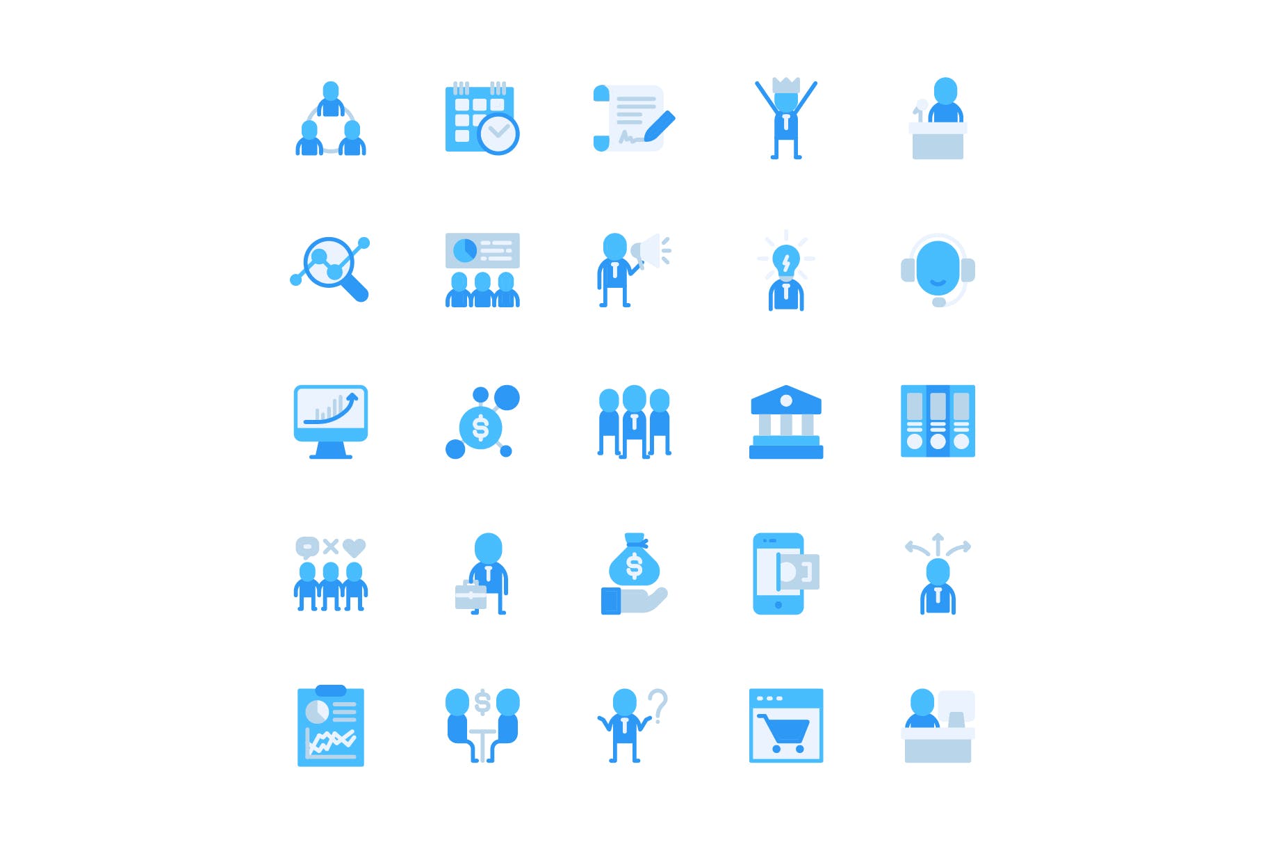 扁平设计风格商业主题矢量图标素材 Businessman Flat插图(3)