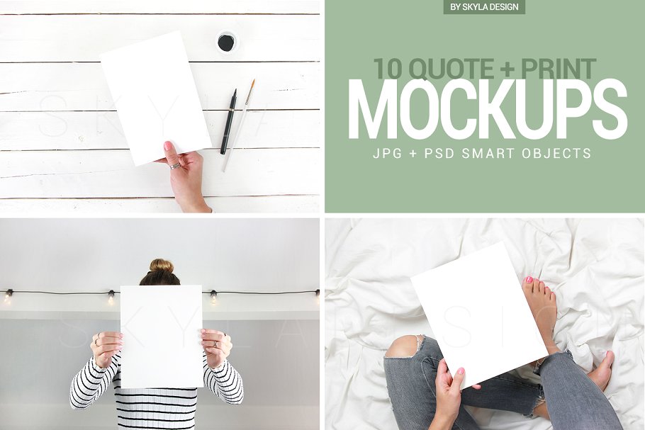 Ins专用手持引语纸张样机模板素材库精选 Quote mockups social media Instagram插图(4)