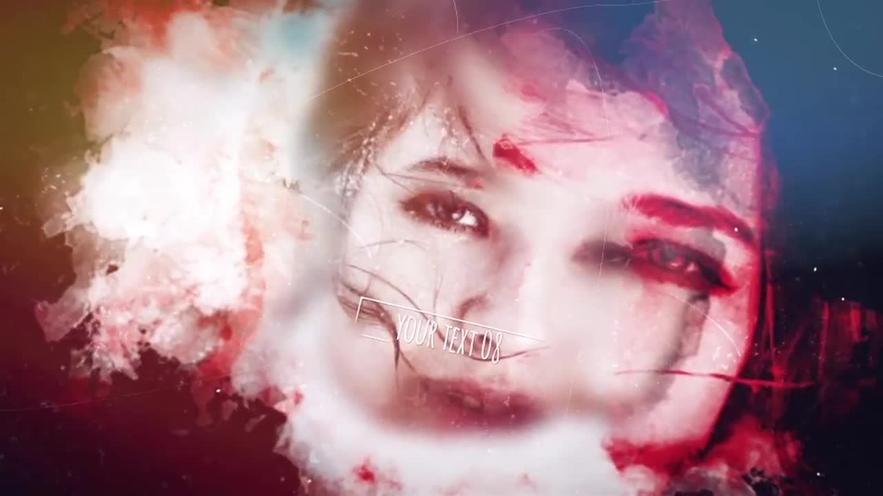 墨水视差效果幻灯片V2家庭照片展示素材库精选AE模板