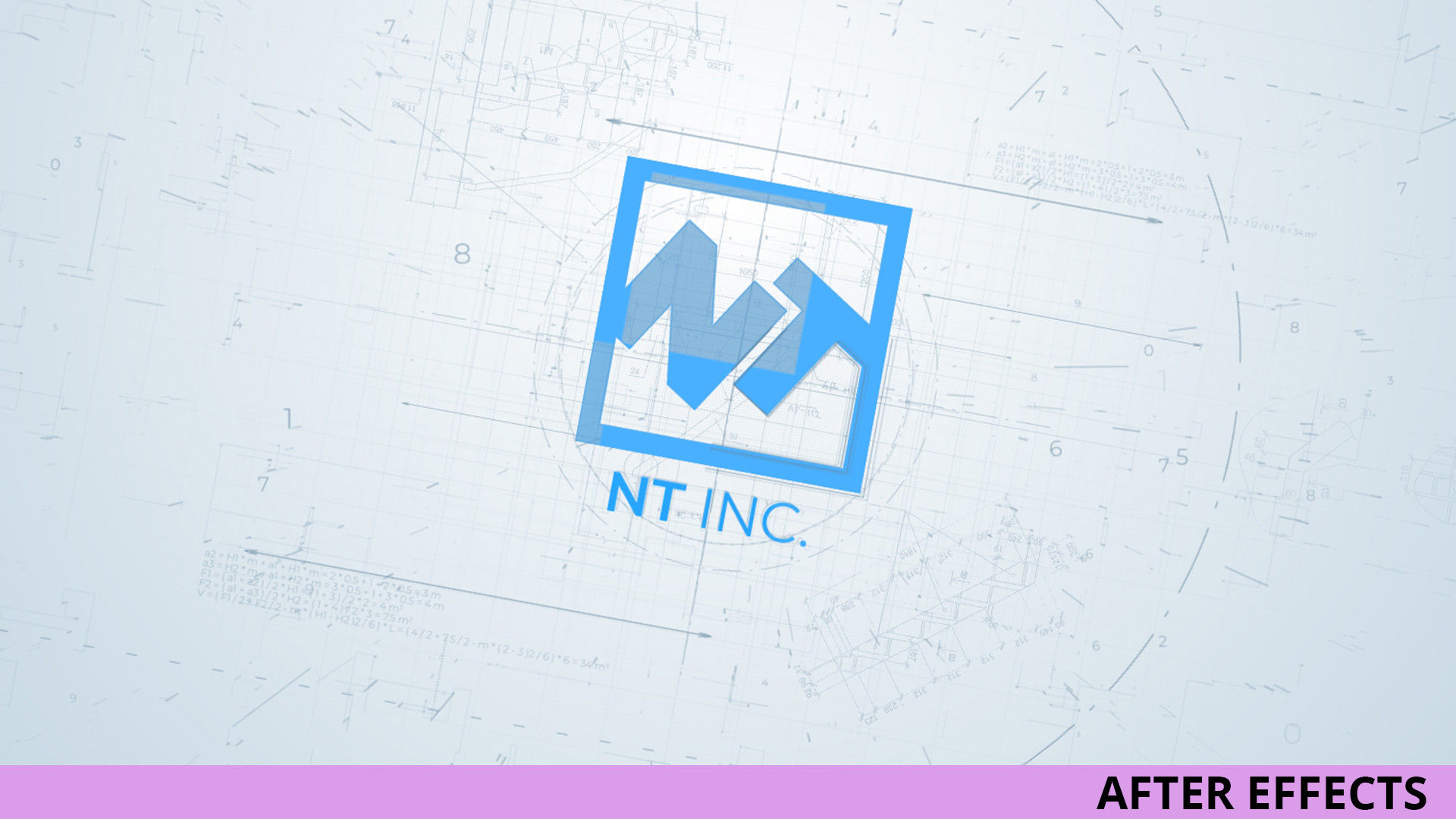 动态动画蓝图建筑师徽标显示素材库精选AE模板