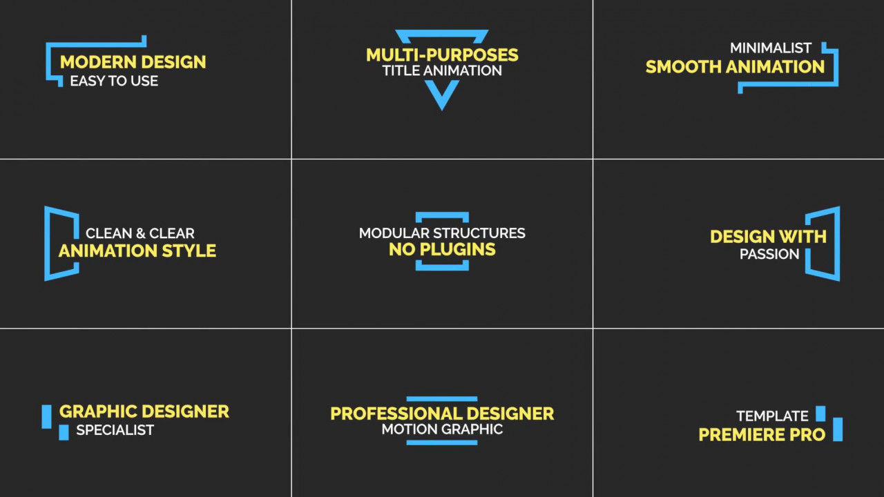 动态图形双标线文本字幕素材库推荐PR模板