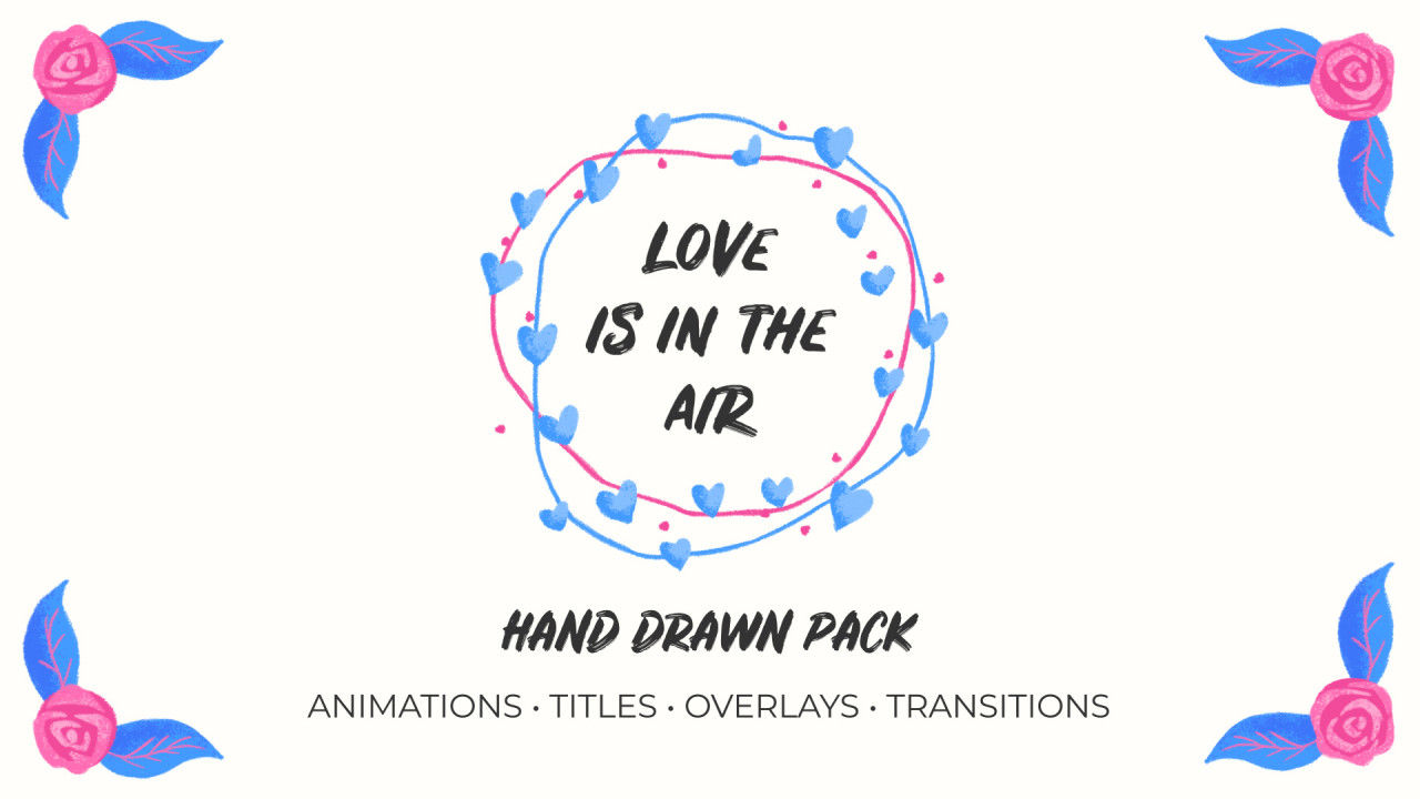 爱在空中v2手绘元素动画素材库精选PR模板