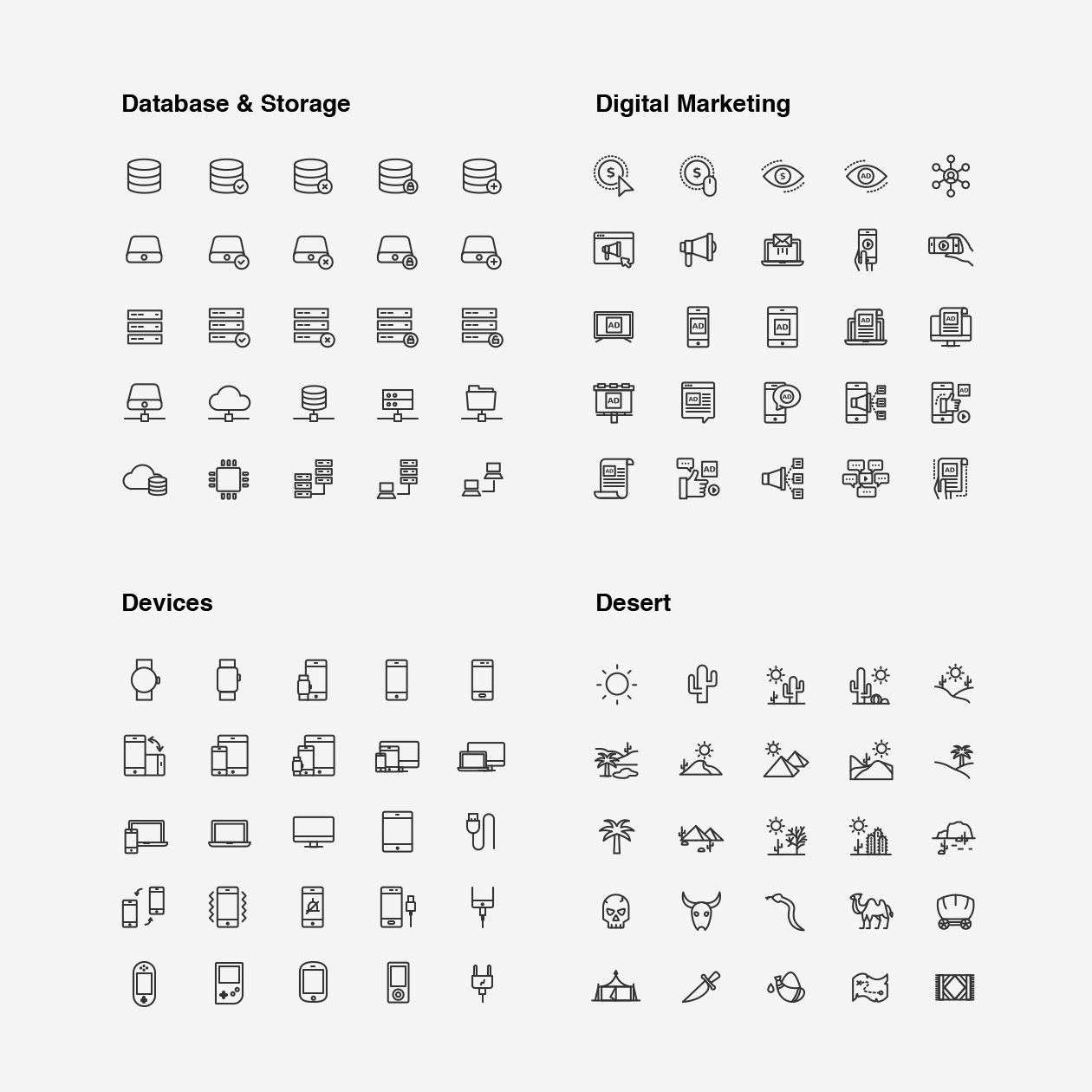2120枚网站&APP设计师必备的矢量线性素材库精选图标集 Ultimate Icons Growing Pack插图(18)