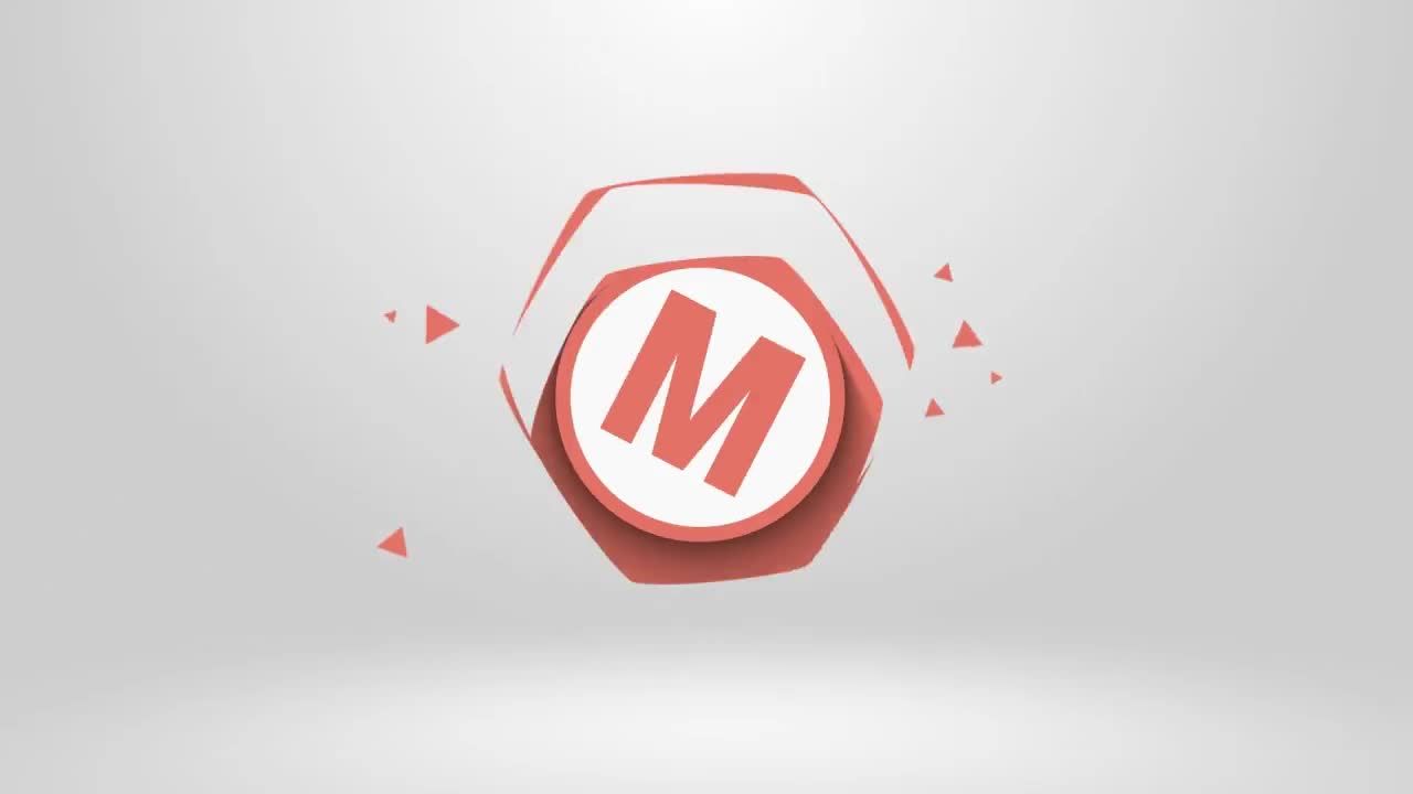 爆炸三角形粒子的动态动画图层Logo 素材库精选AE模板