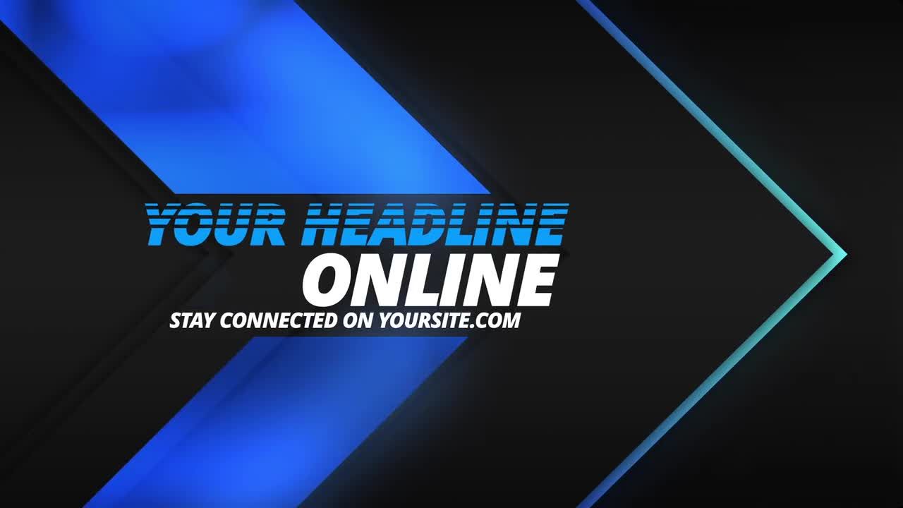 网络游戏下三分之一电子产品全屏标题素材库精选AE模板