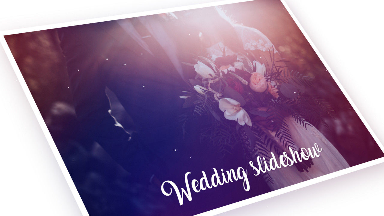 浪漫的婚礼幻灯片相册动画PR模板