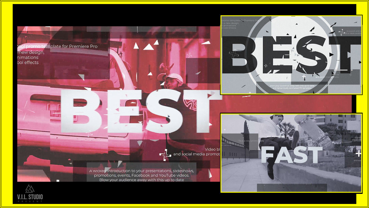 文本动画炫酷效果动作宣传素材库精选pr模板素材