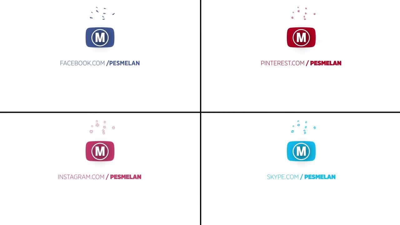 干净且富有创意的动画形状图层显示徽标素材库精选AE模板