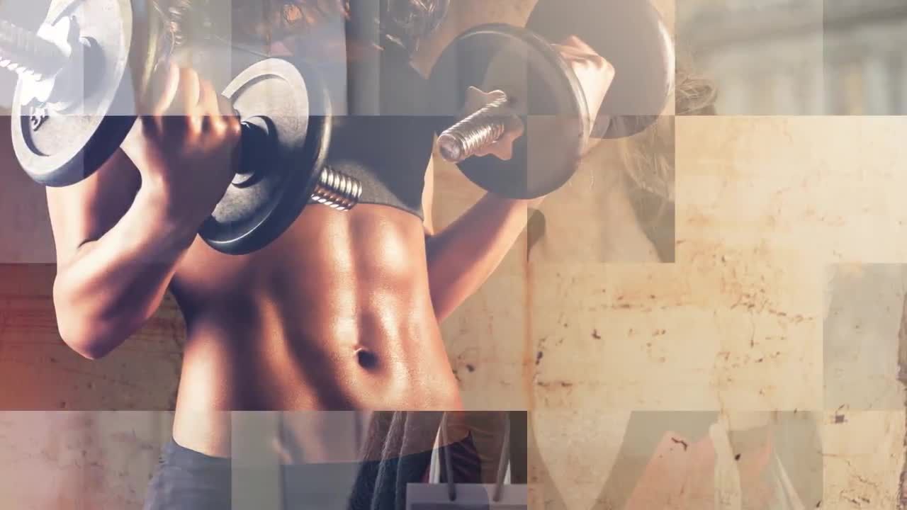 清新风格的马赛克广告幻灯片素材库精选AE模板