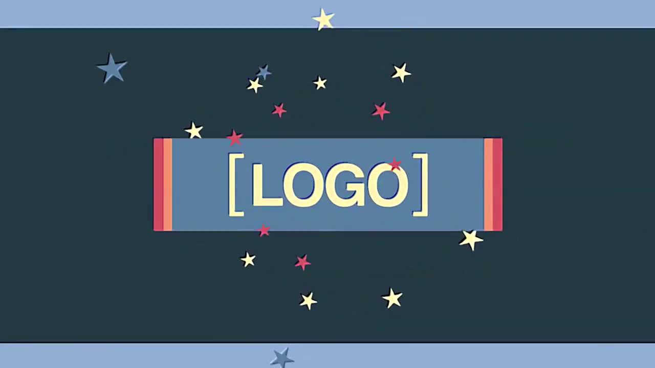 星星介绍有趣徽标展示素材库精选AE模板