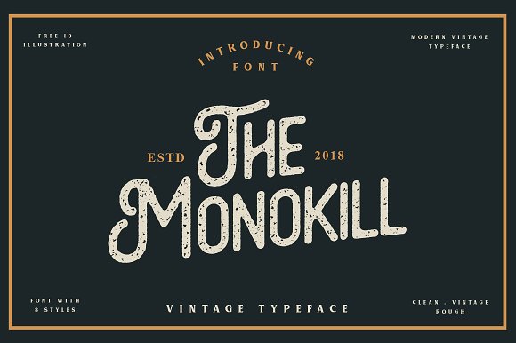 The Monokill – 3 Font With Extras素材之家精选英文字体