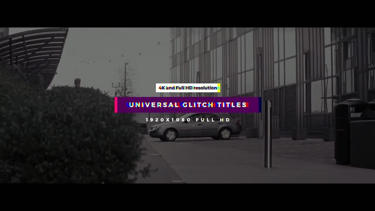 动画故障和扭曲效果广告Glitch全屏标题动画素材库精选AE模板
