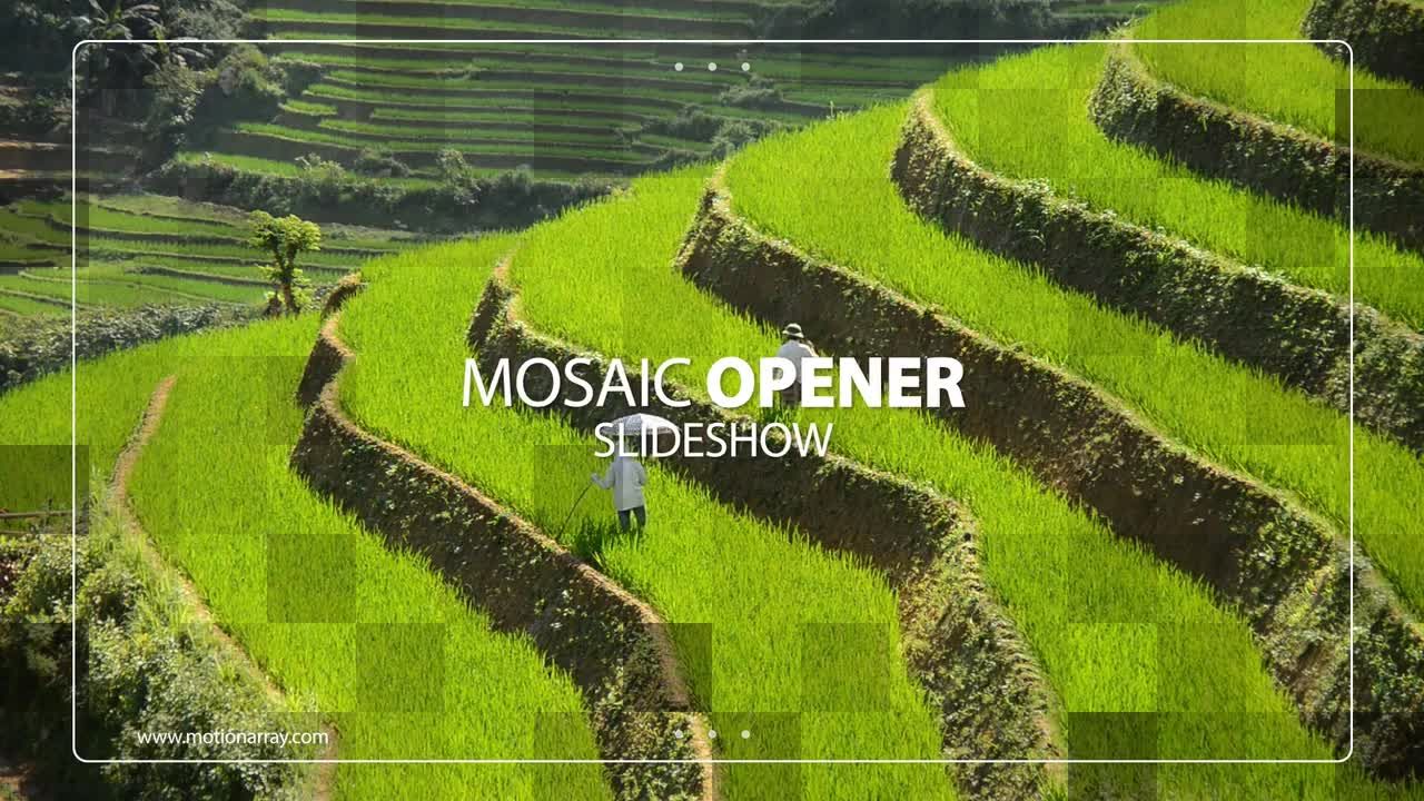 马赛克效果幻灯片动画素材库精选AE模板