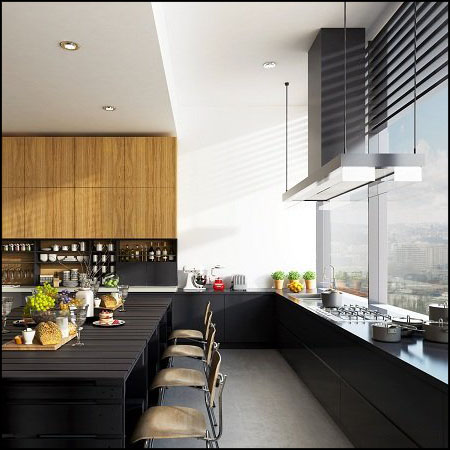 厨房-餐厅套装室内场景素材之家精选3D模型