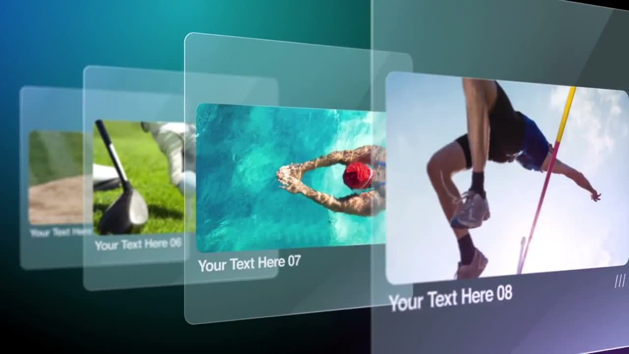 滑动的玻璃薄片幻灯片素材库精选AE模板