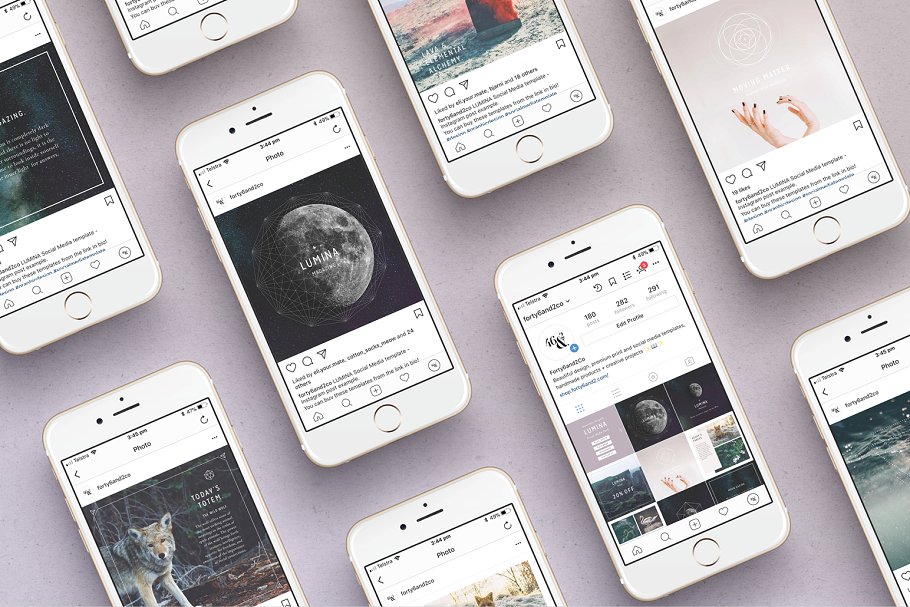 多用途现代简约贴图模板素材库精选[1.02GB, Instagram版本] LUMINA Instagram Pack插图(4)