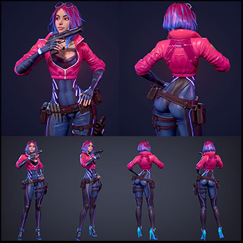 全民突击游戏女特工角色素材之家精选3D模型