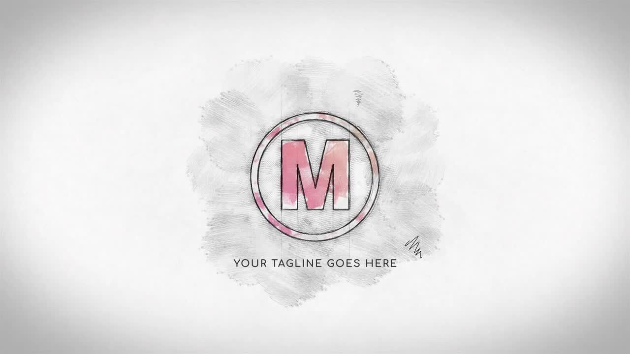 素描墨水徽标素材库精选AE模板下载