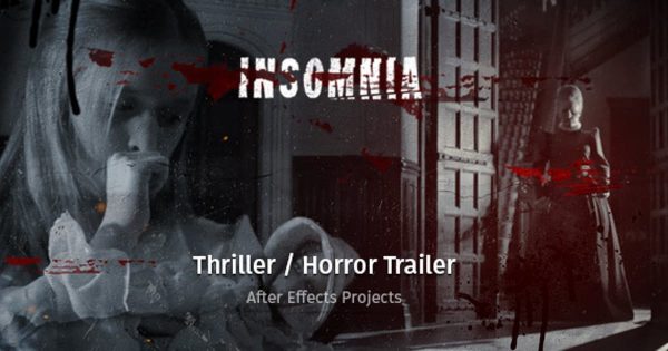 惊悚片/恐怖片风格预告片素材库精选AE模板 Insomnia – Thriller / Horror Trailer